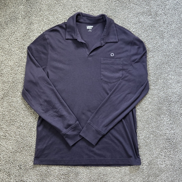 Lands' End for Chase Men's Navy Polo Shirt LIKE NEW - Picture 1 of 5